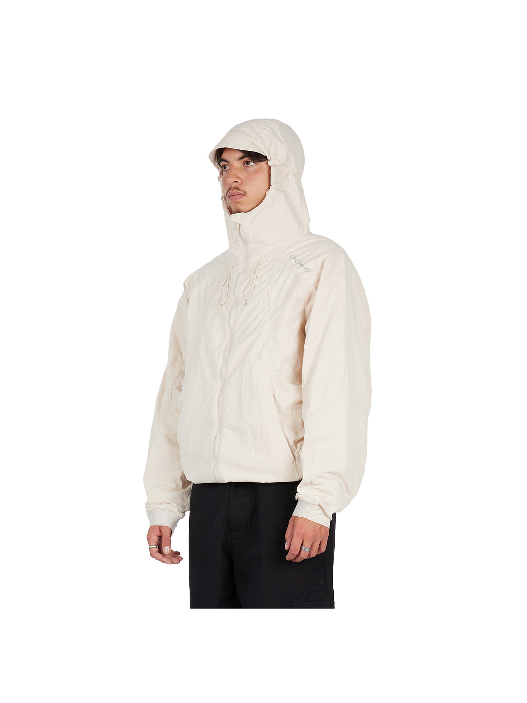 Crinkled Tech Windbreaker Cream