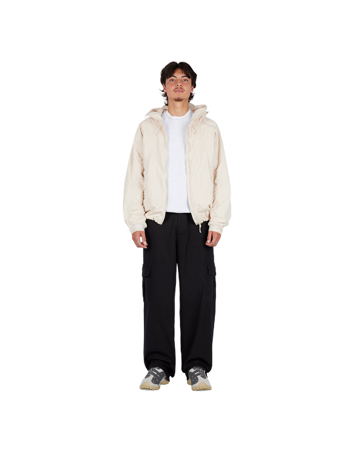 Crinkled Tech Windbreaker Cream