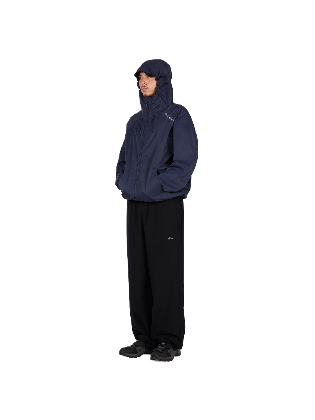 Crinkled Tech Windbreaker Navy