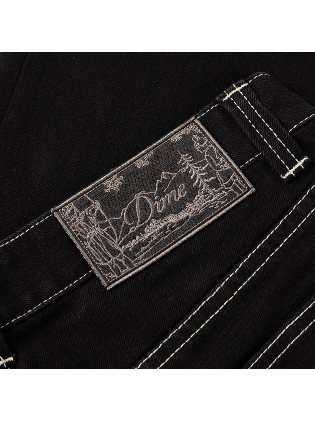 Straight Denim Pants Black