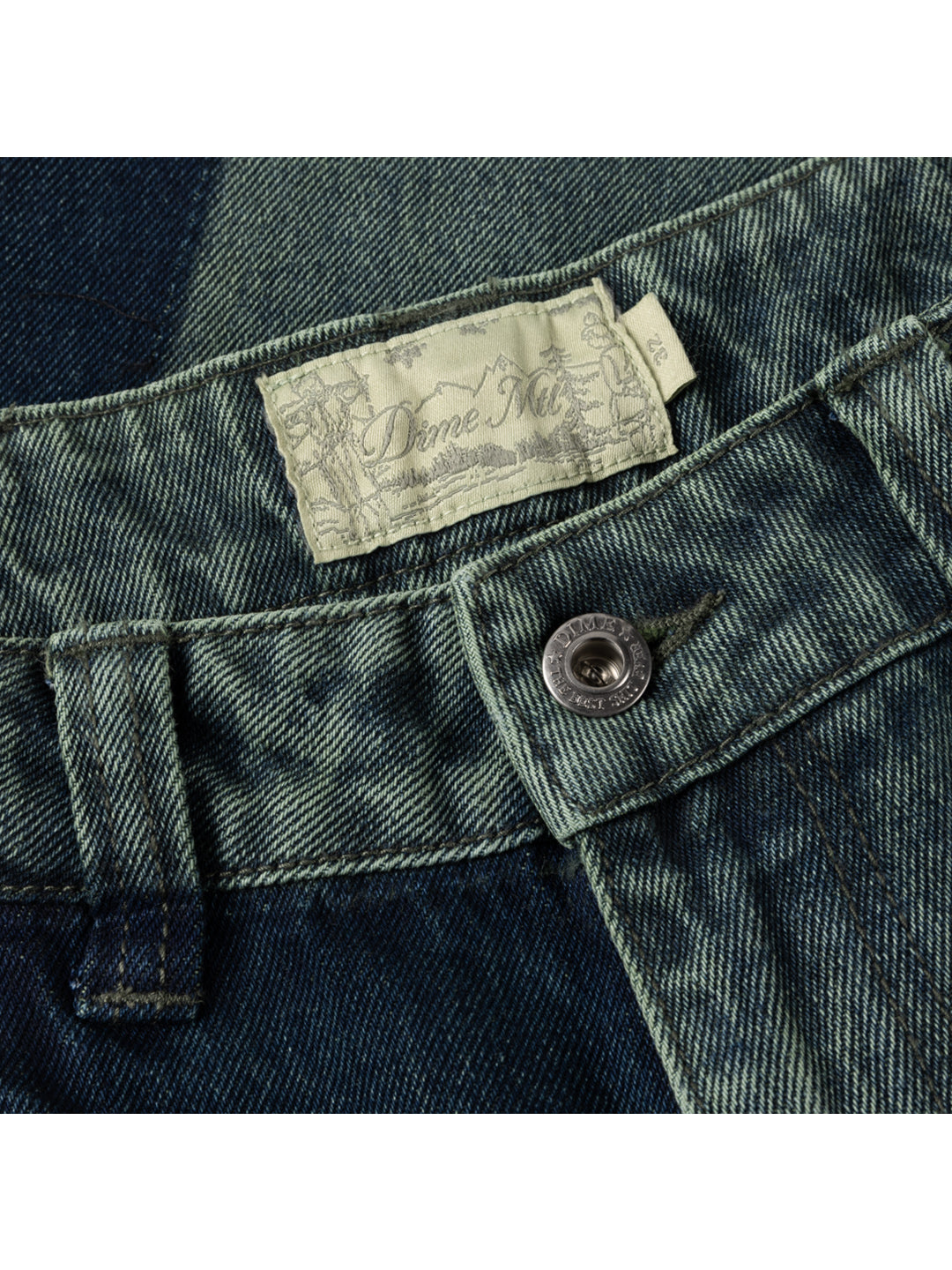 Baggy Denim Pants Turquoise
