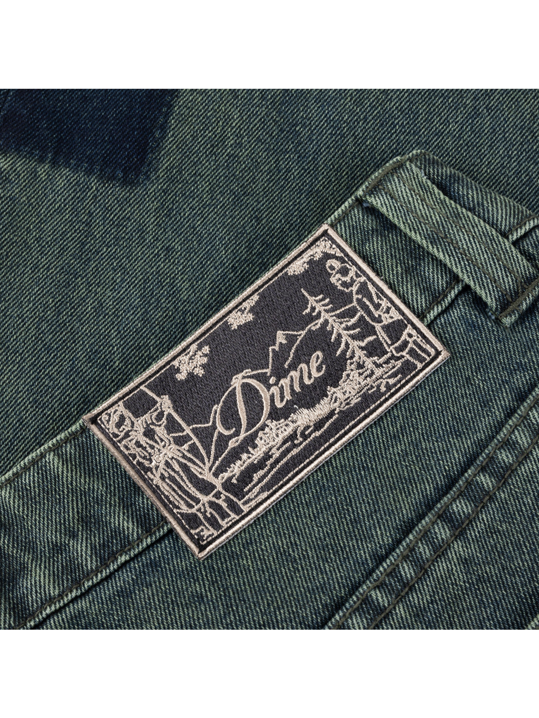 Baggy Denim Pants Turquoise
