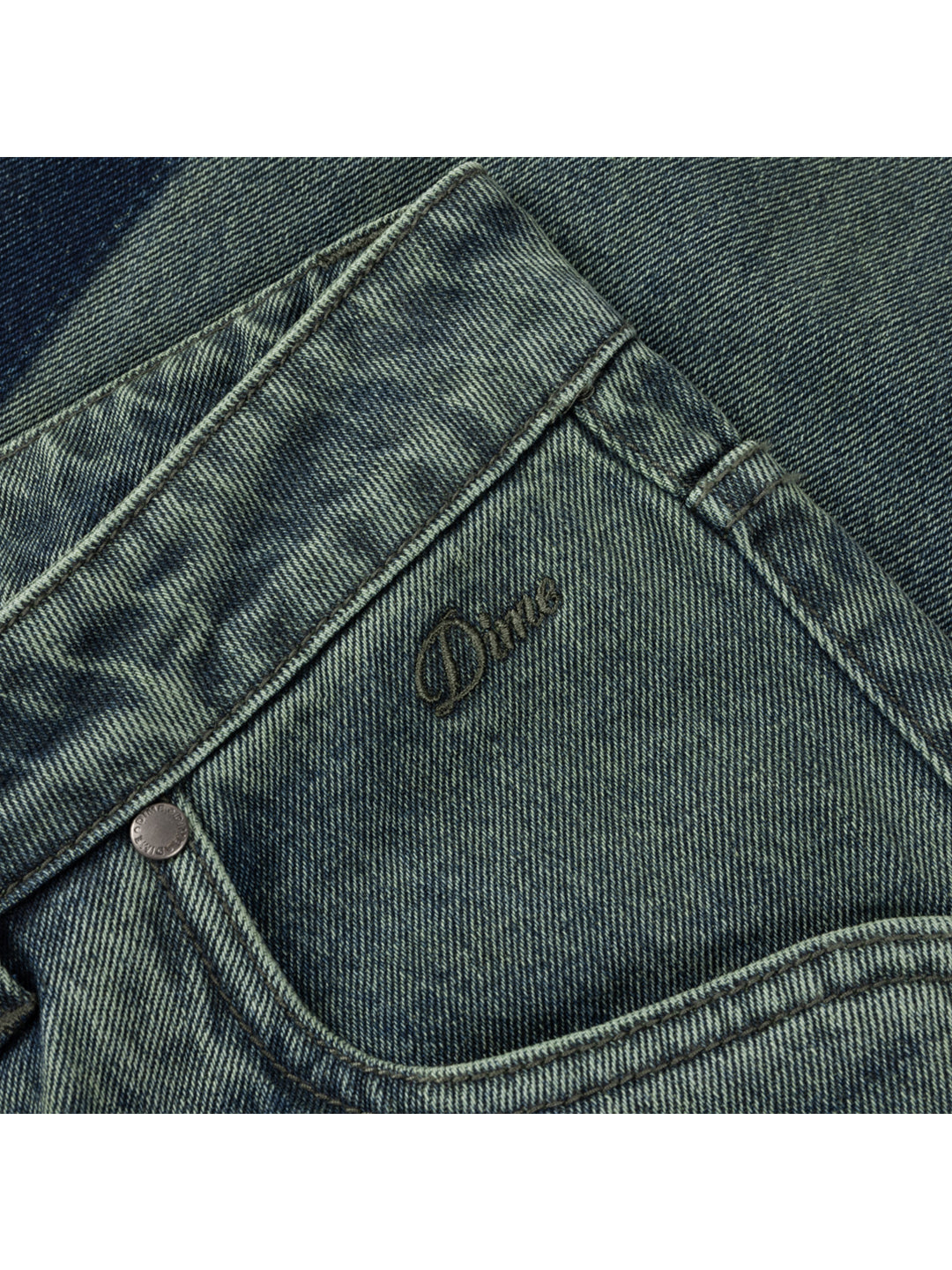 Baggy Denim Pants Turquoise