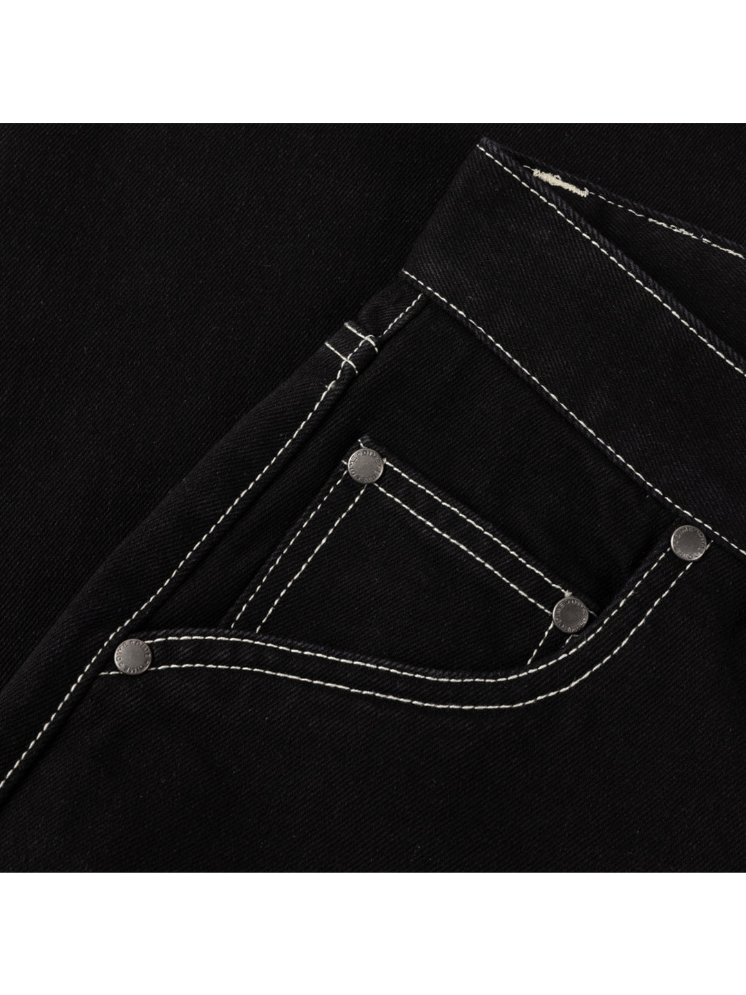 Straight Denim Pants Black