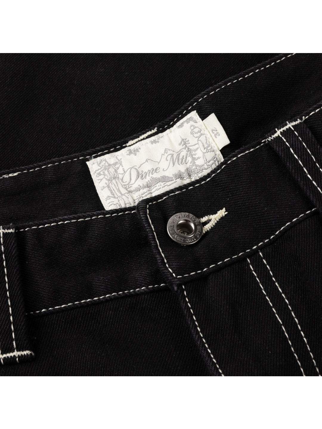Straight Denim Pants Black