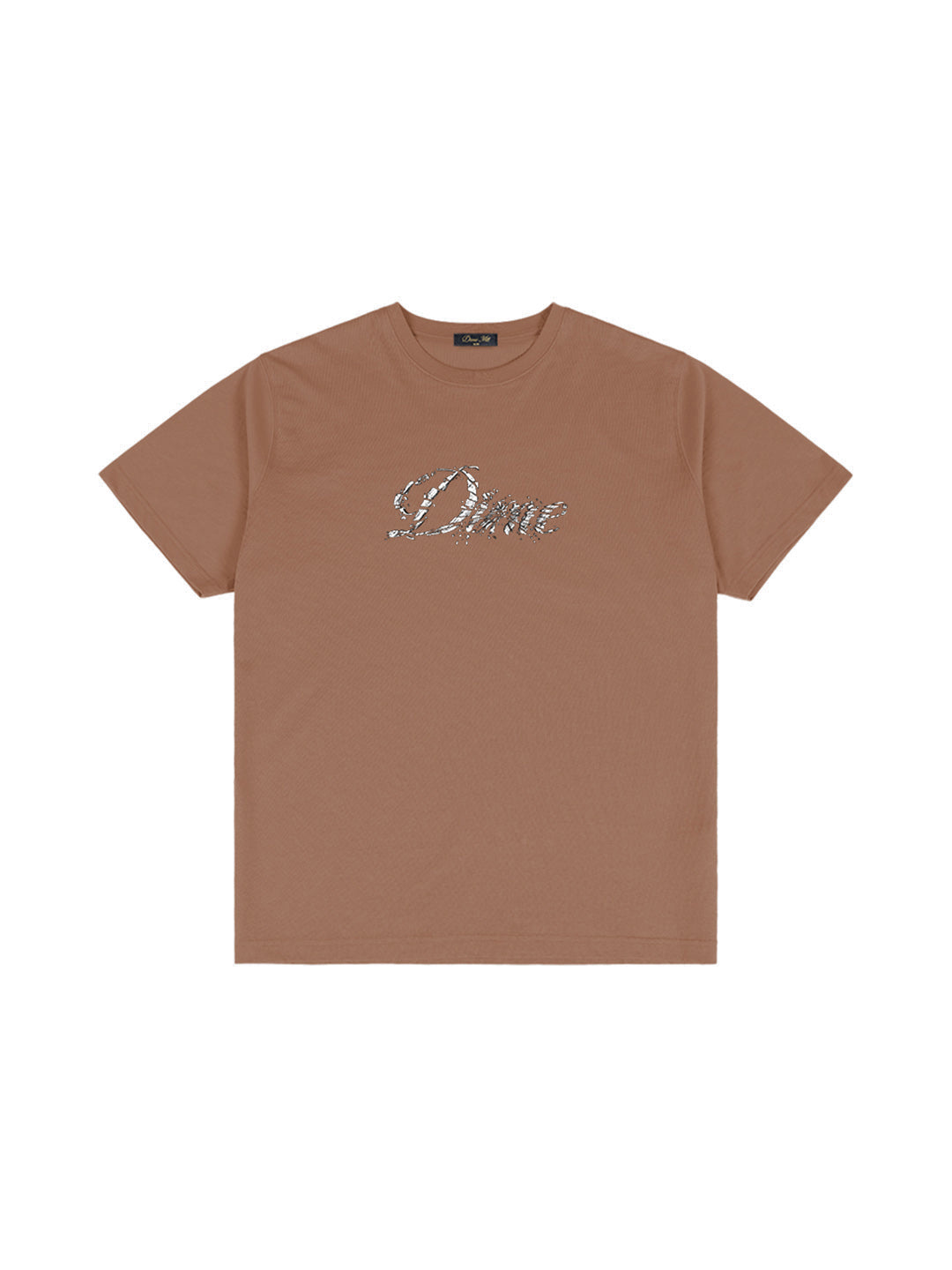 Cursive Smashed Tee Brown