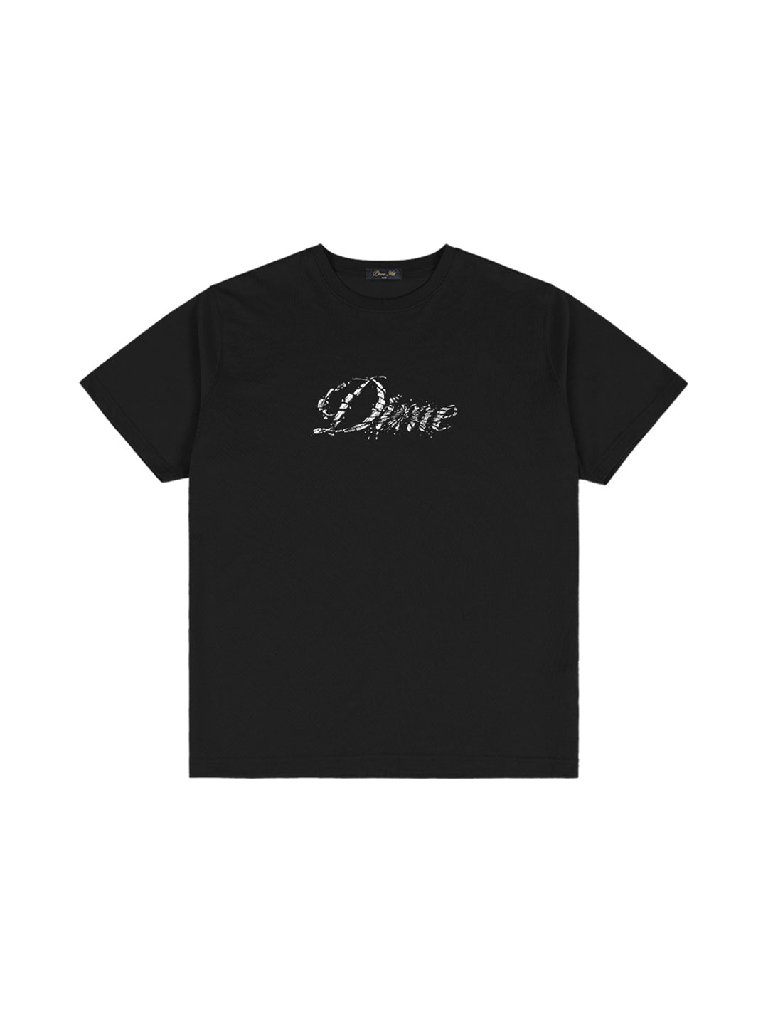 Cursive Smashed Tee Black