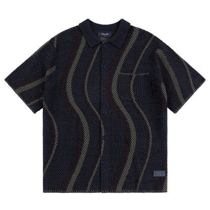 DIME SOLEIL BUTTON-UP KNIT NAVY