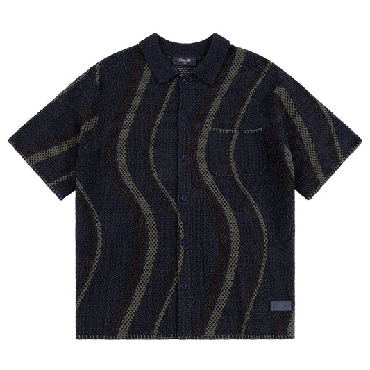 DIME SOLEIL BUTTON-UP KNIT NAVY