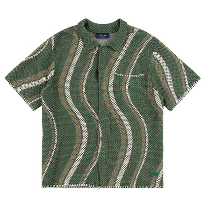 DIME SOLEIL BUTTON-UP KNIT GREEN