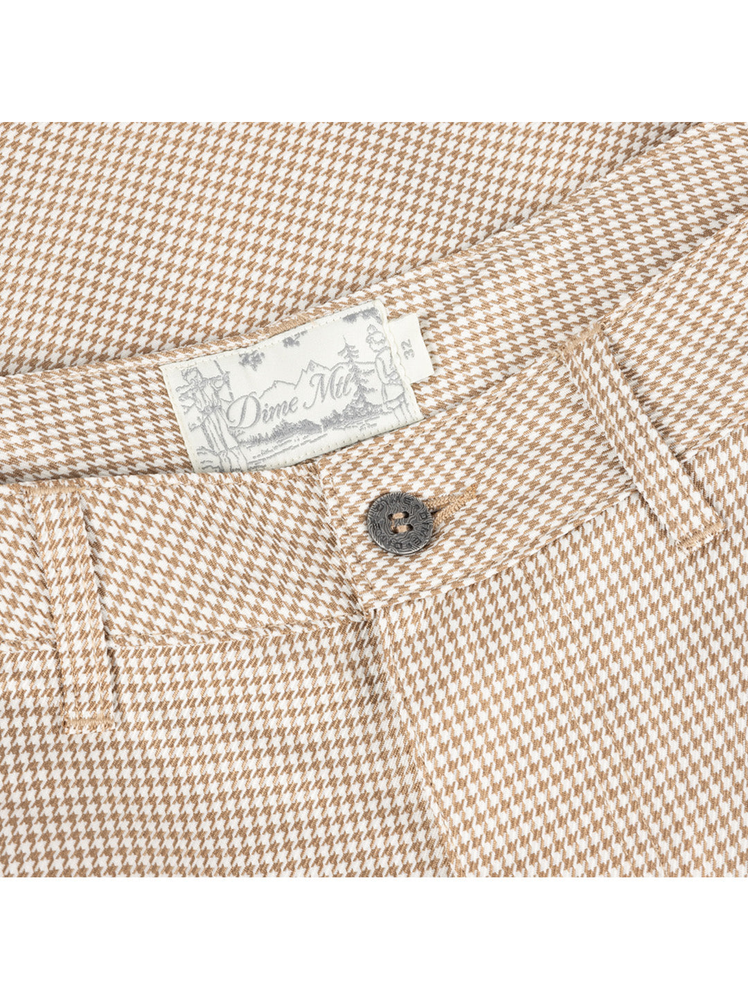 Baggy Houndstooth Shorts Cream