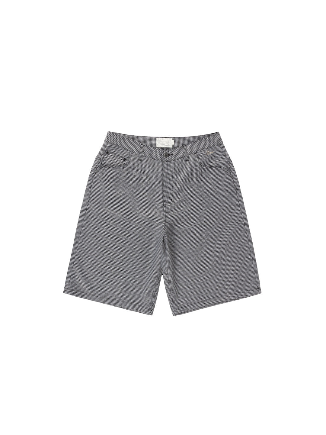 Baggy Houndstooth Shorts Grey