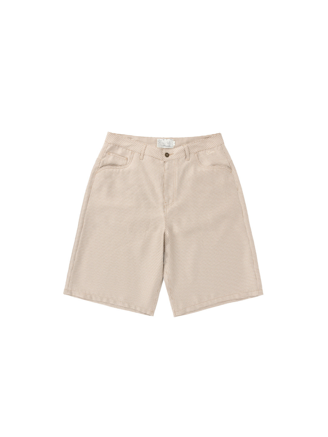 Baggy Houndstooth Shorts Cream