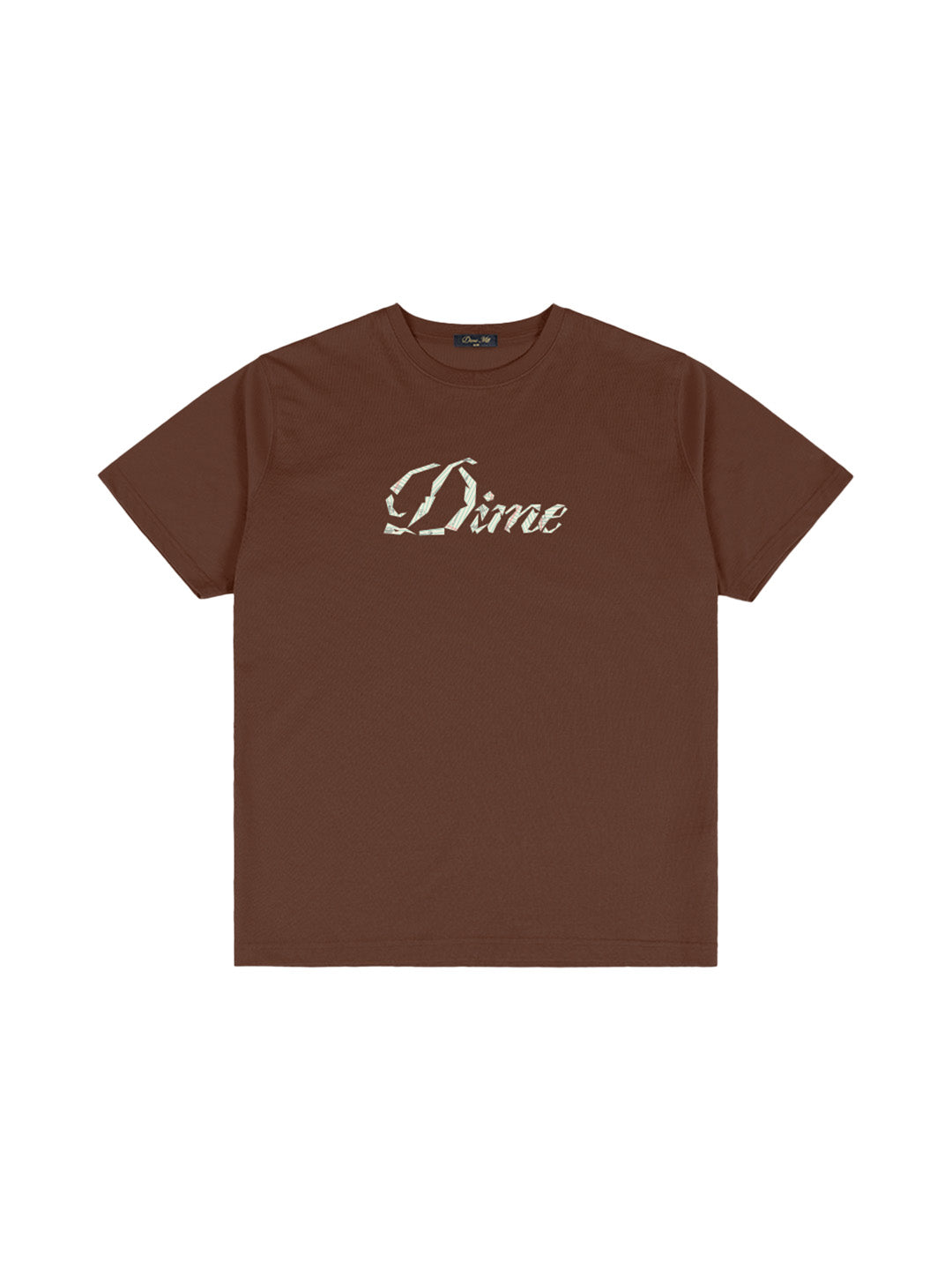 Cursive Paper Cut Tee Brown