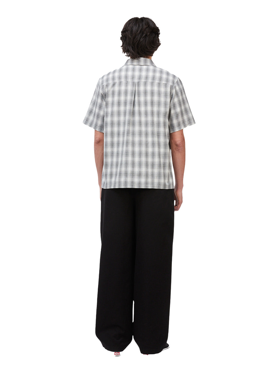Plaid Button-up Shirt Grey