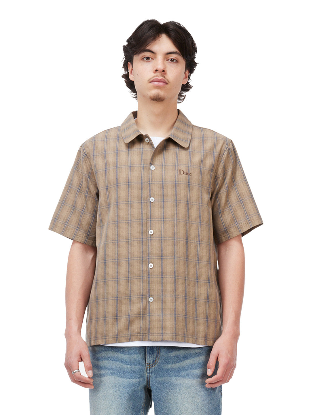 Plaid Button-up Shirt Brown