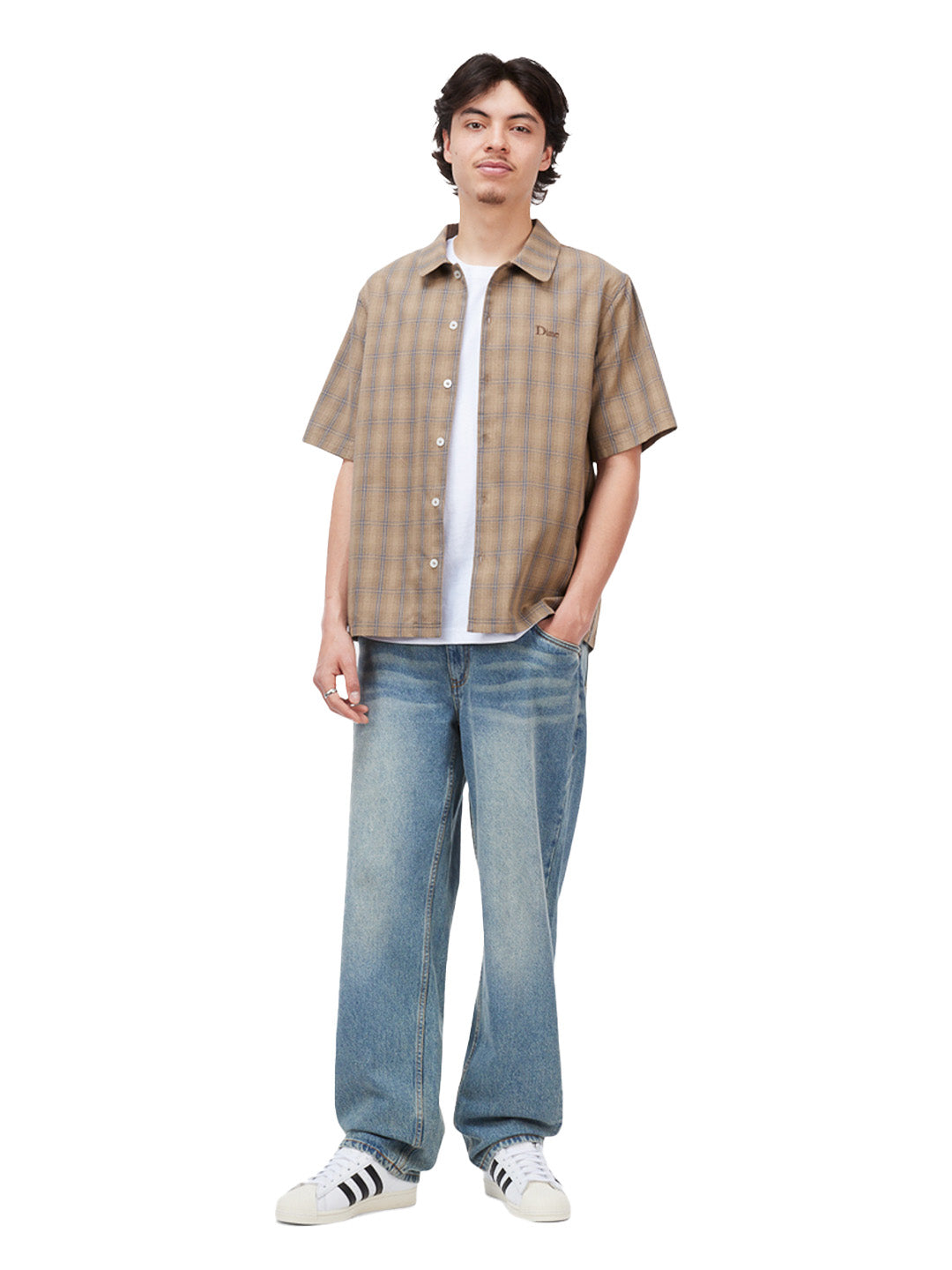 Plaid Button-up Shirt Brown