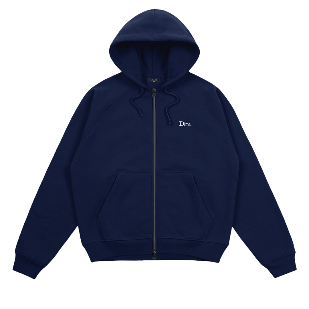 Classic Logo Zip Hoodie Navy Blue