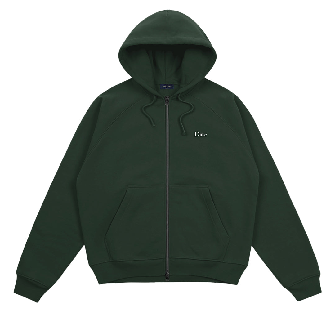 Classic Logo Zip Hoodie Dark Green