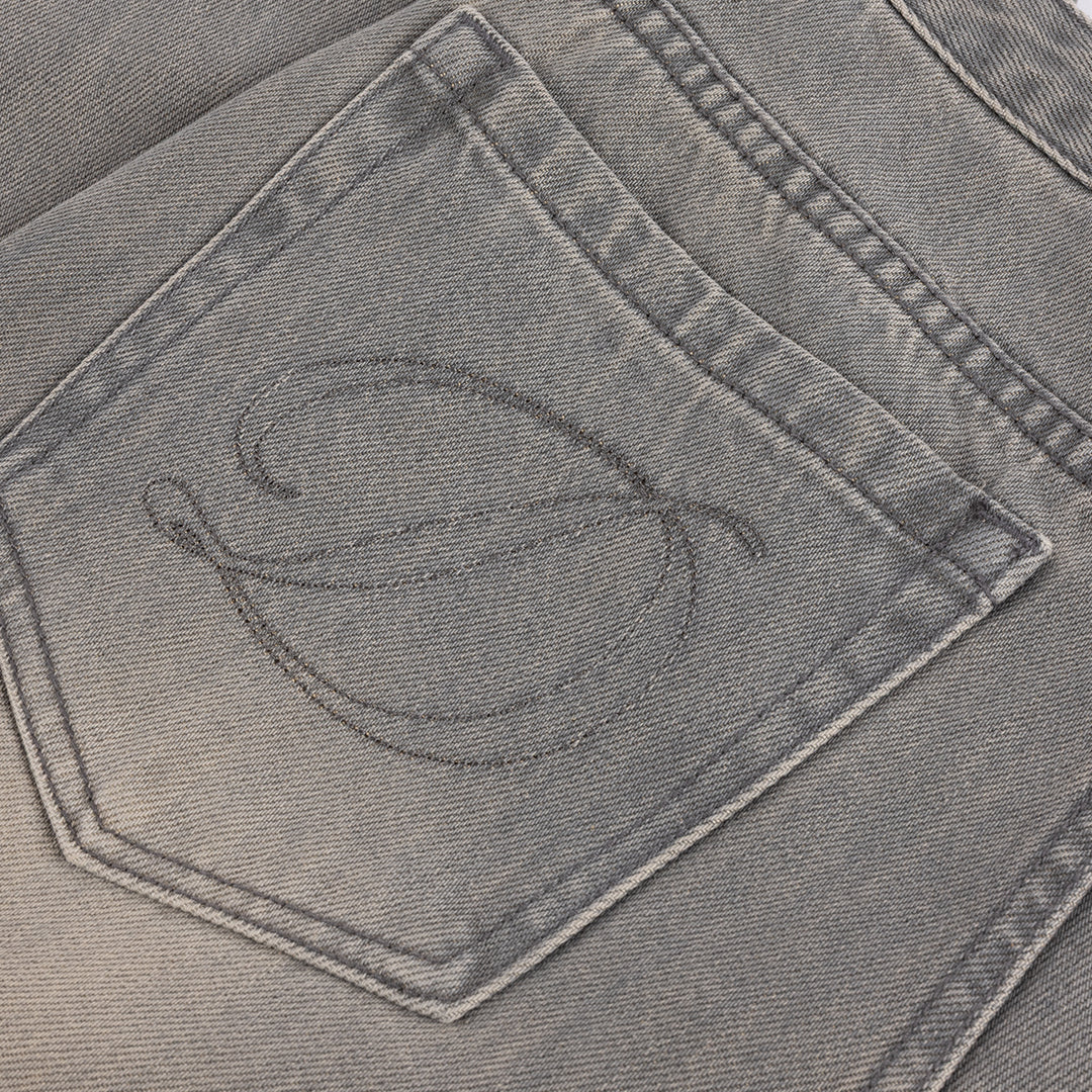 Women's Baggy Denim Pants Grey