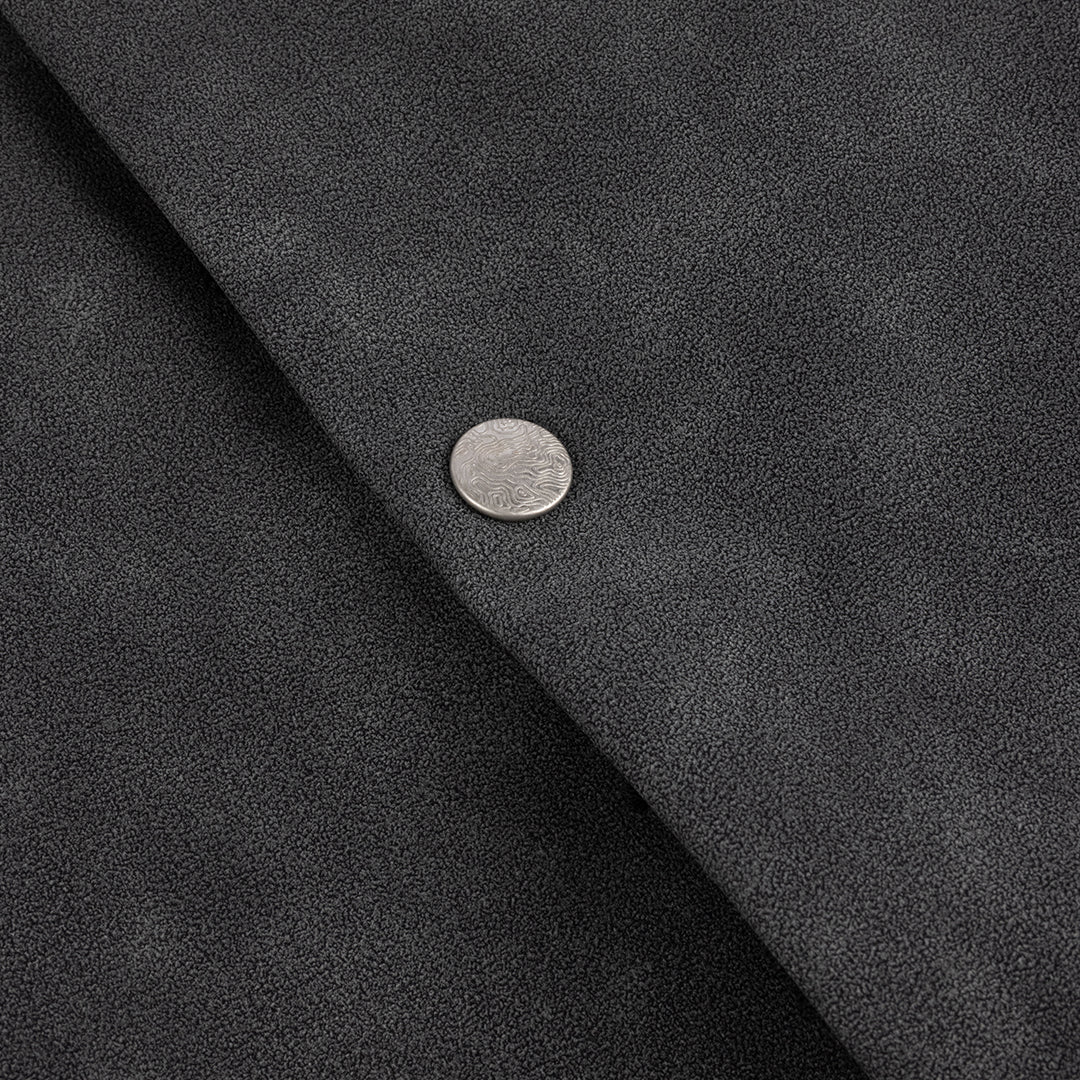 Faux Suede Varsity Jacket Black