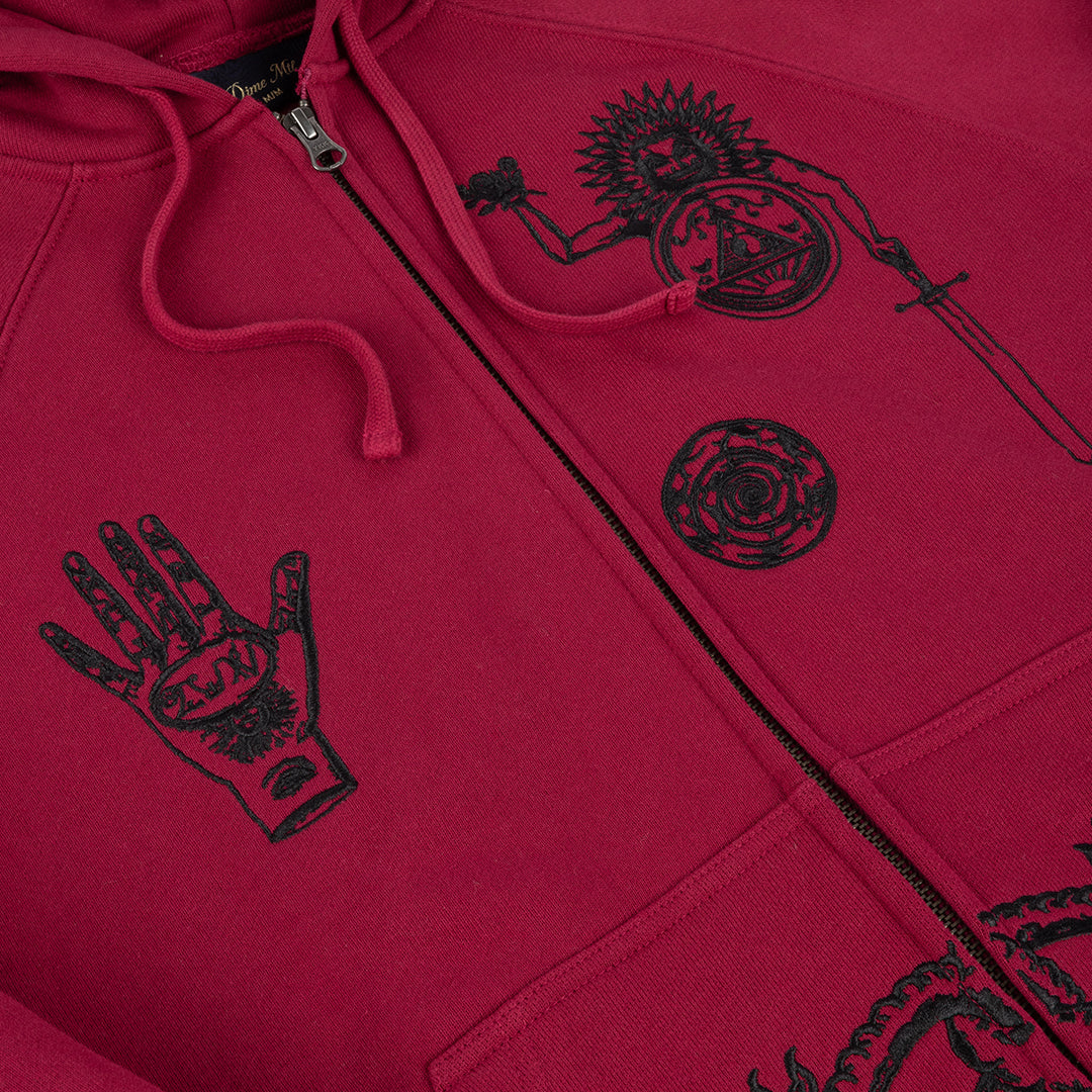 Sigil Zip Hoodie Red