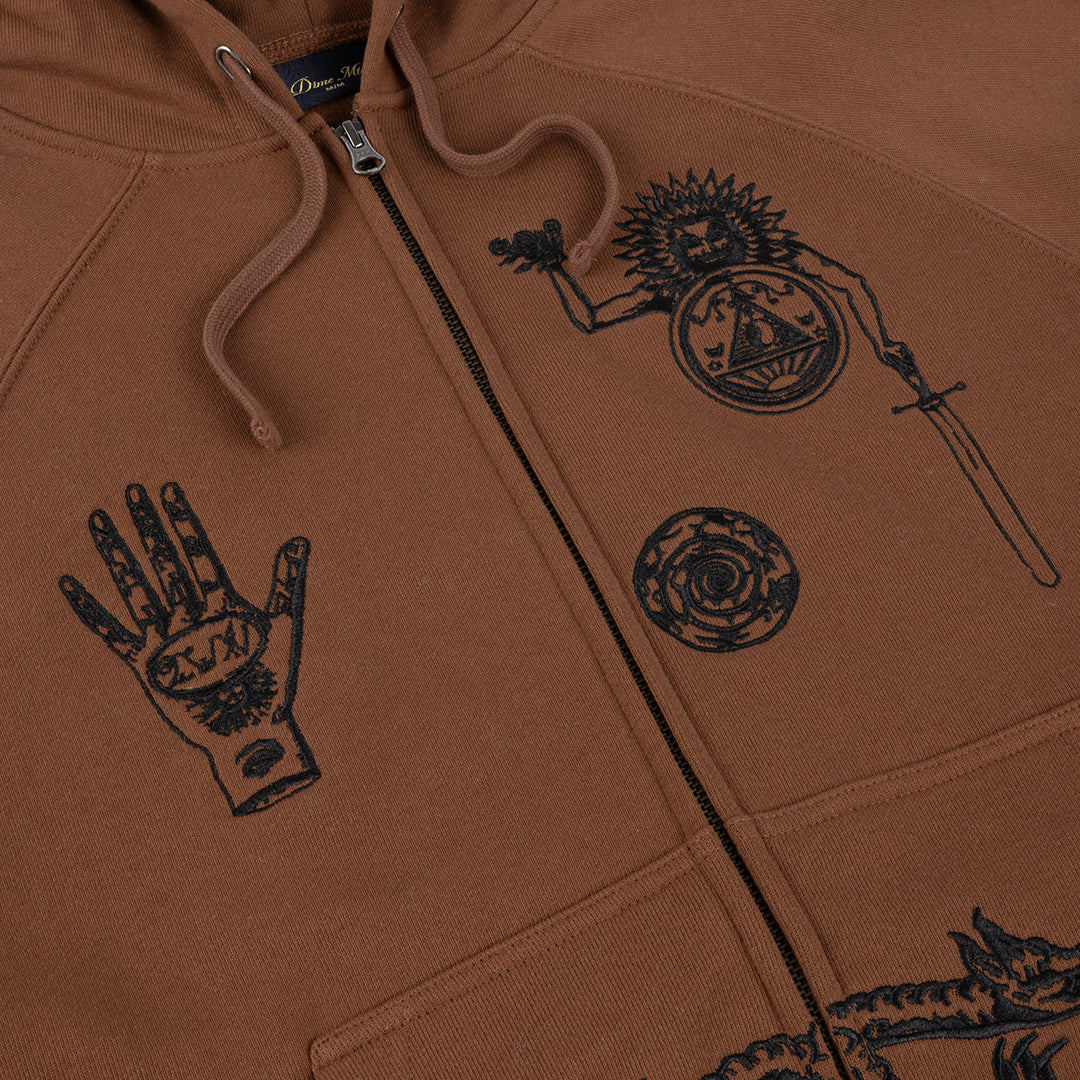 Sigil Zip Hoodie Brown