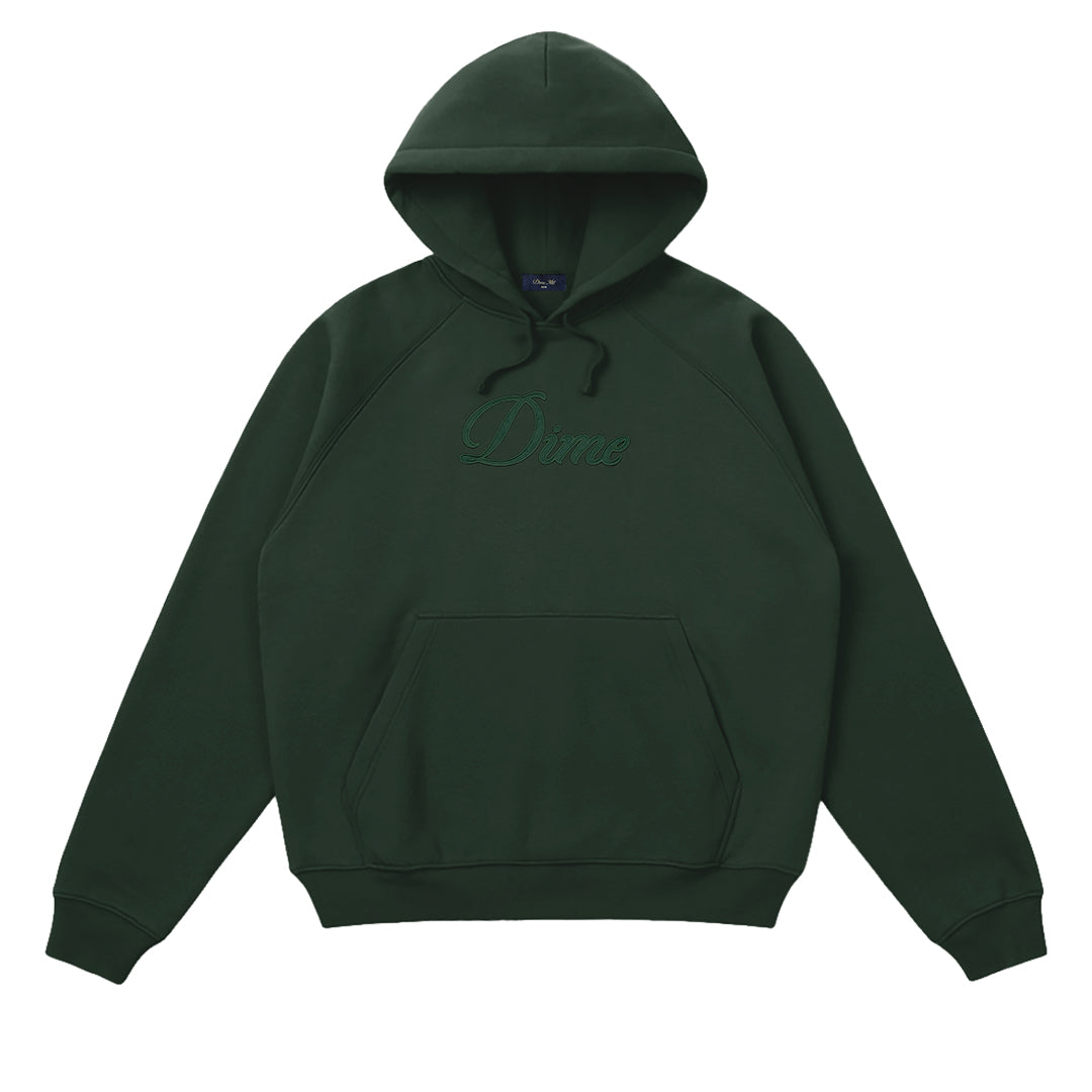 Cursive Logo Hoodie Dark Green