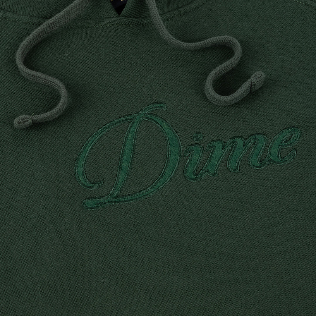 Cursive Logo Hoodie Dark Green