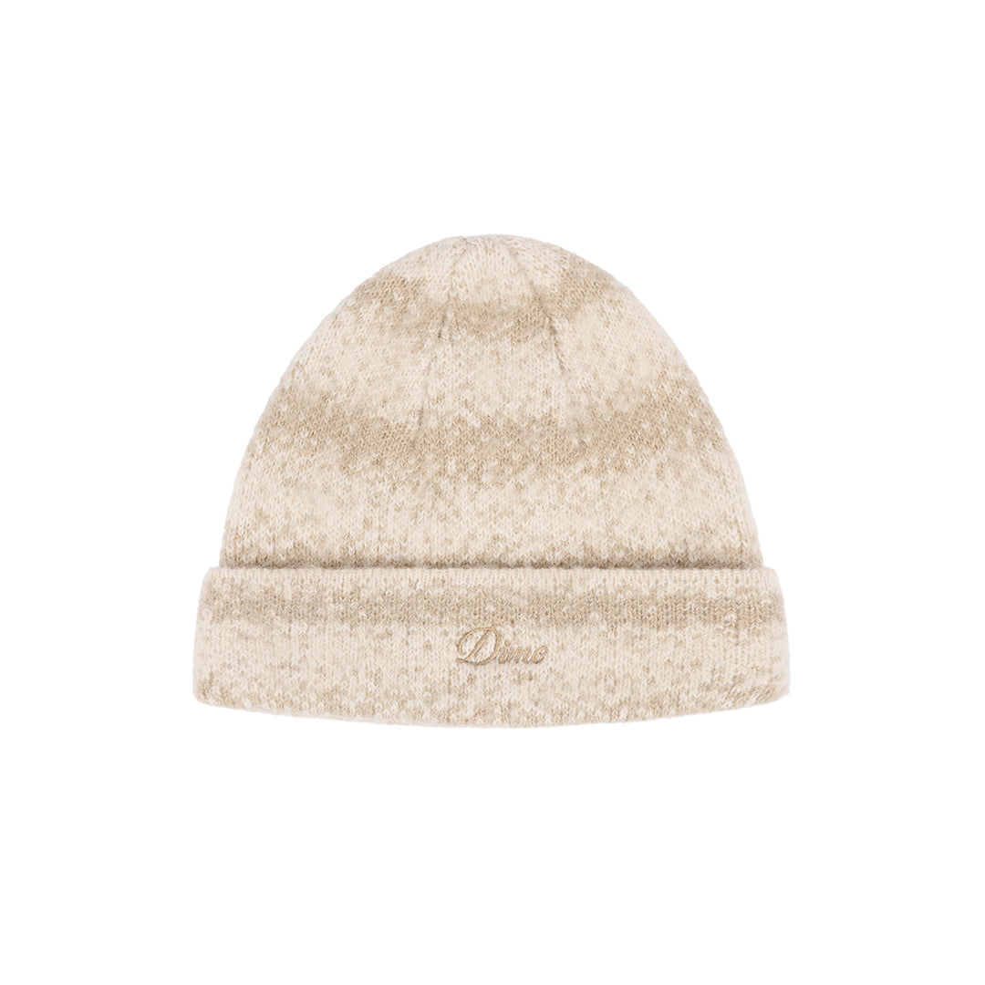 Mohair Striped Beanie Cream