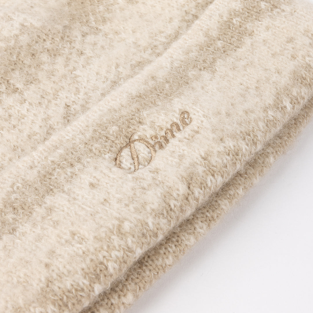 Mohair Striped Beanie Cream