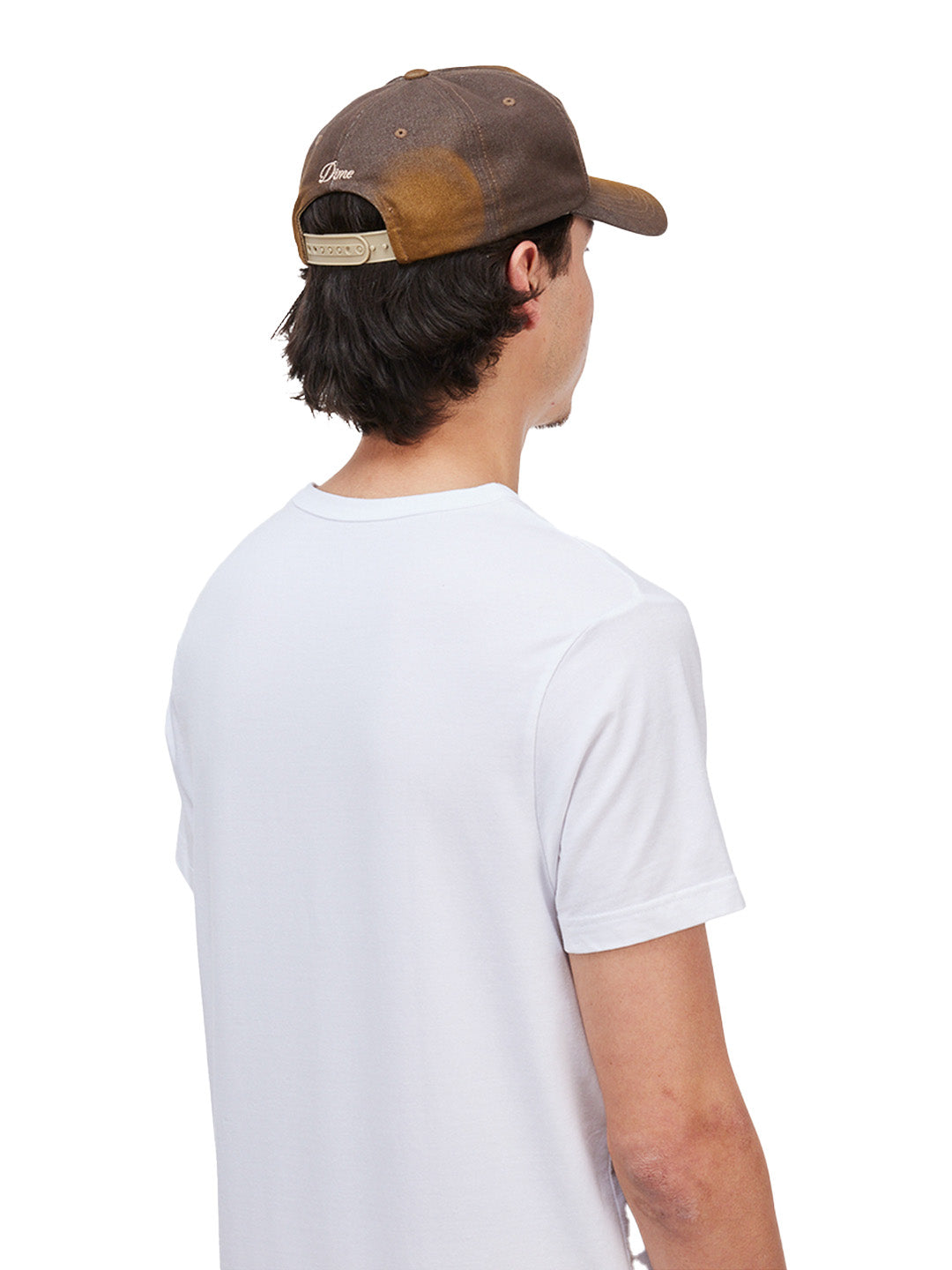 Cursive Denim Worker Cap Brown