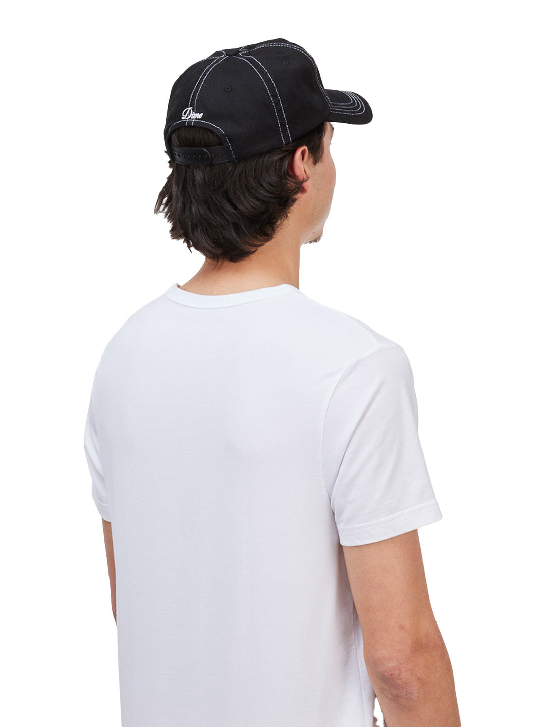 Cursive Denim Worker Cap Black