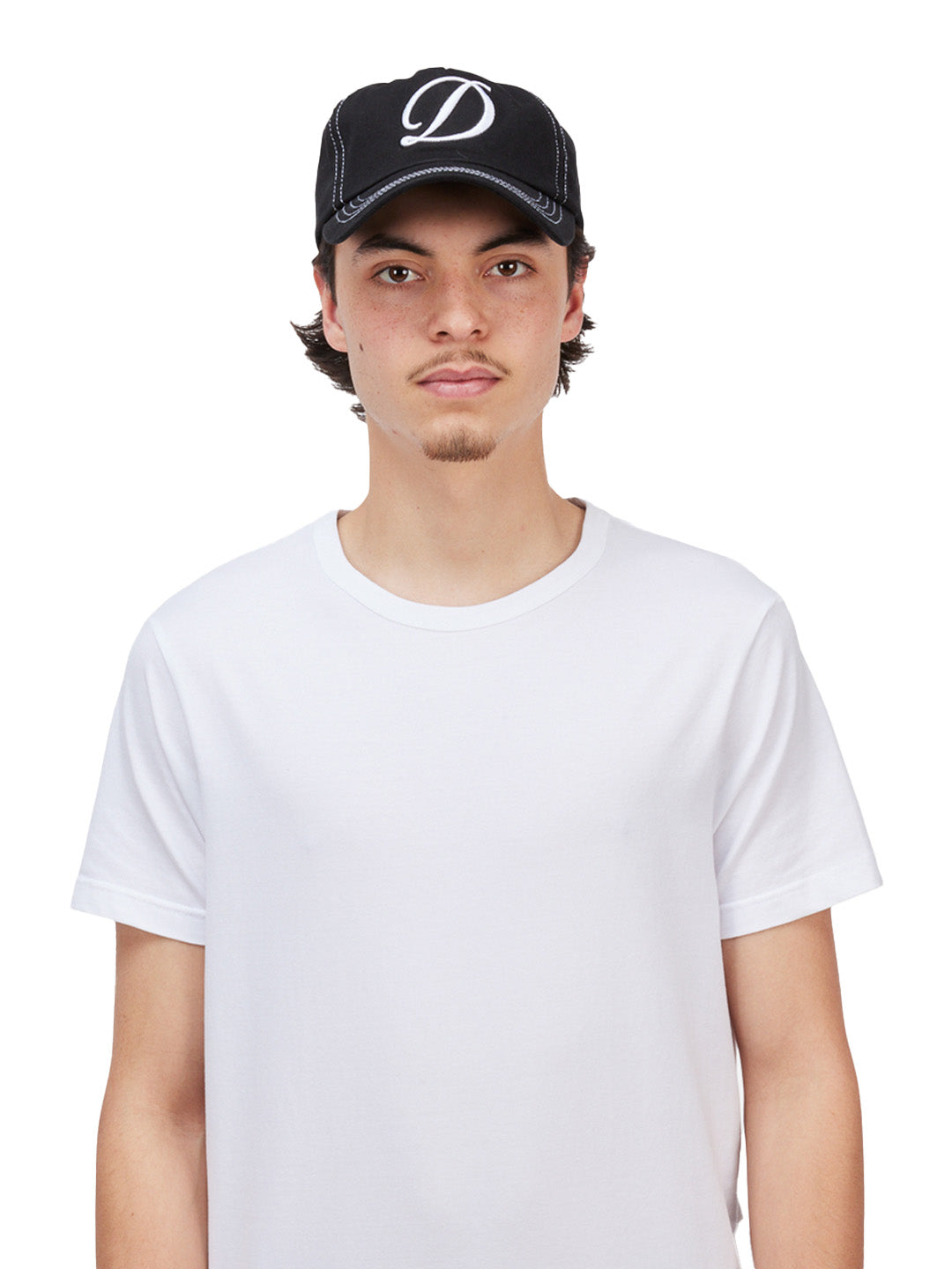 Cursive Denim Worker Cap Black