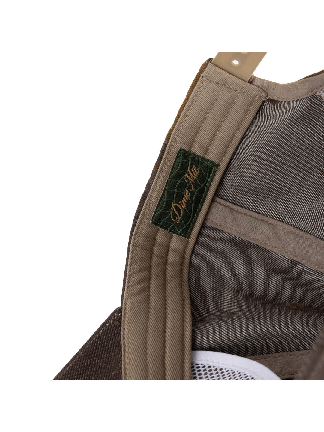 Cursive Denim Worker Cap Brown