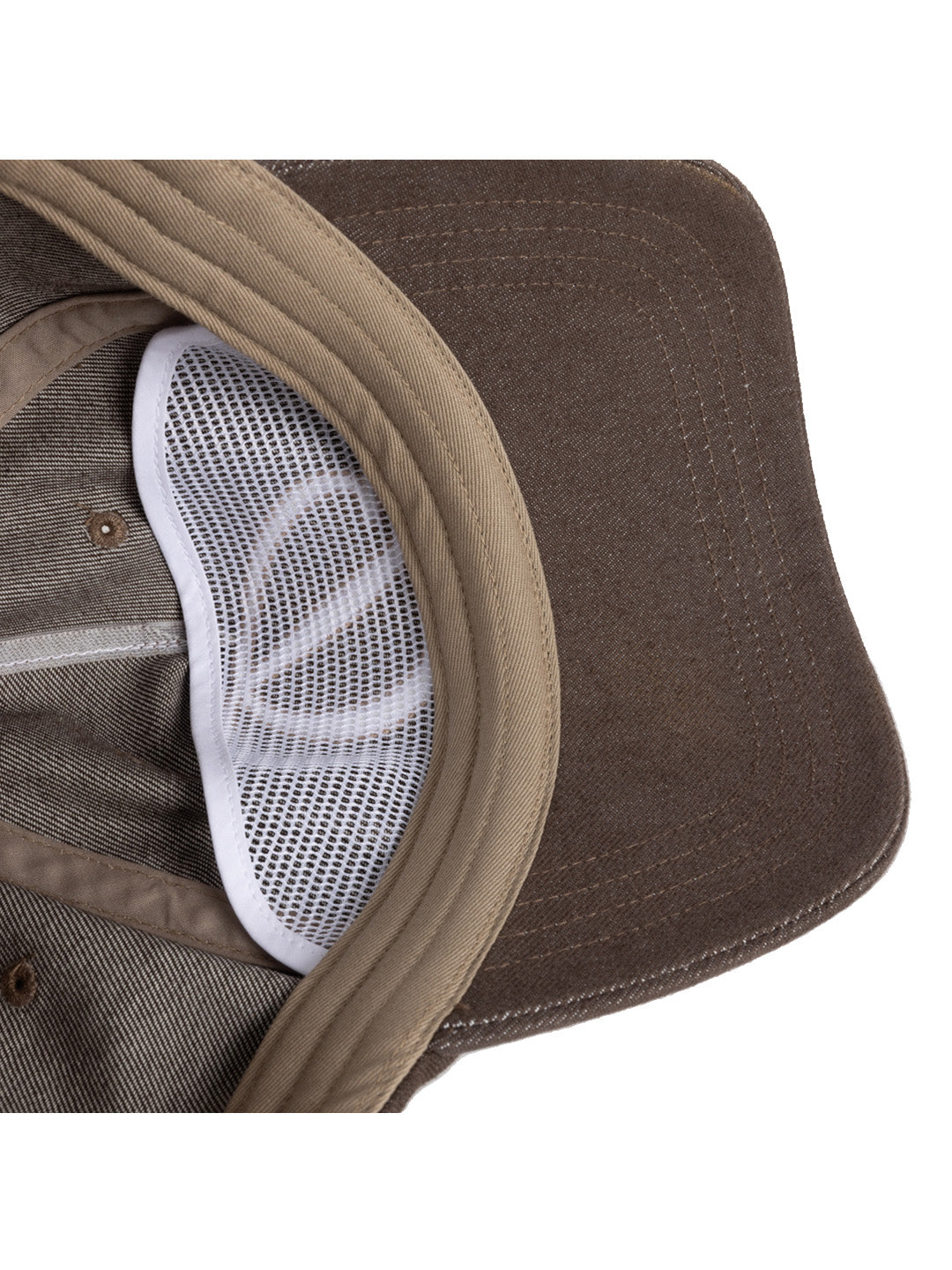 Cursive Denim Worker Cap Brown