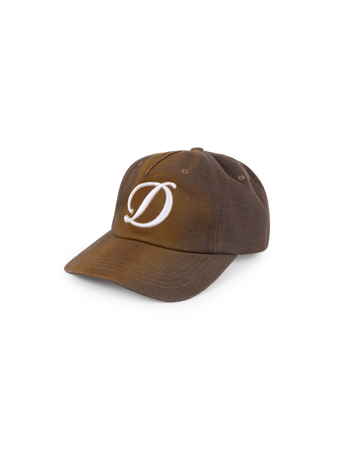 Cursive Denim Worker Cap Brown