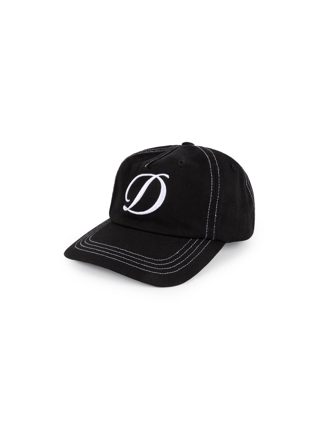 Cursive Denim Worker Cap Black