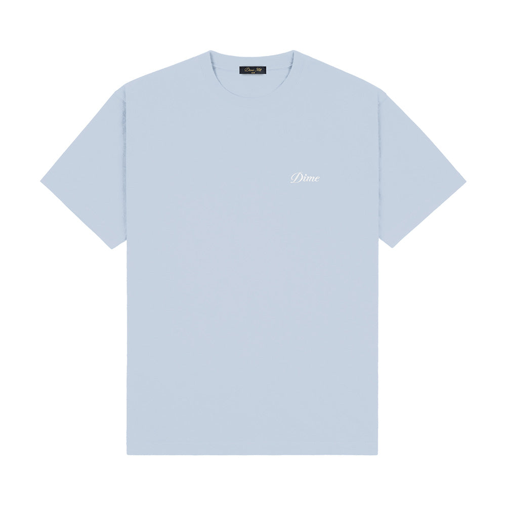 DIME CURSIVE SMALL LOGO TEE LIGHT BLUE