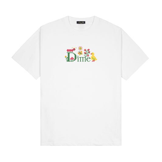 DIME CLASSIC CROSS STITCH TEE WHITE