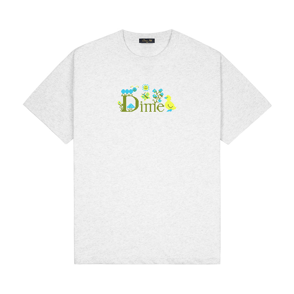 DIME CLASSIC CROSS STITCH TEE GREY