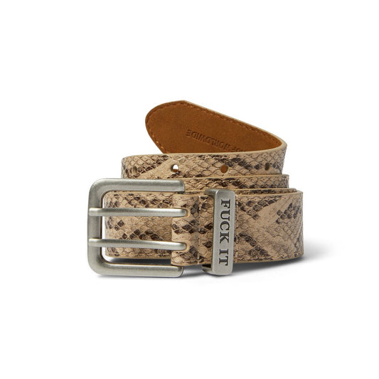 HUF FUCK IT SNAKESKIN BELT BROWN