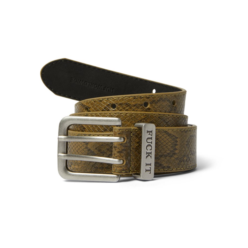 HUF FUCK IT SNAKESKIN BELT GREEN