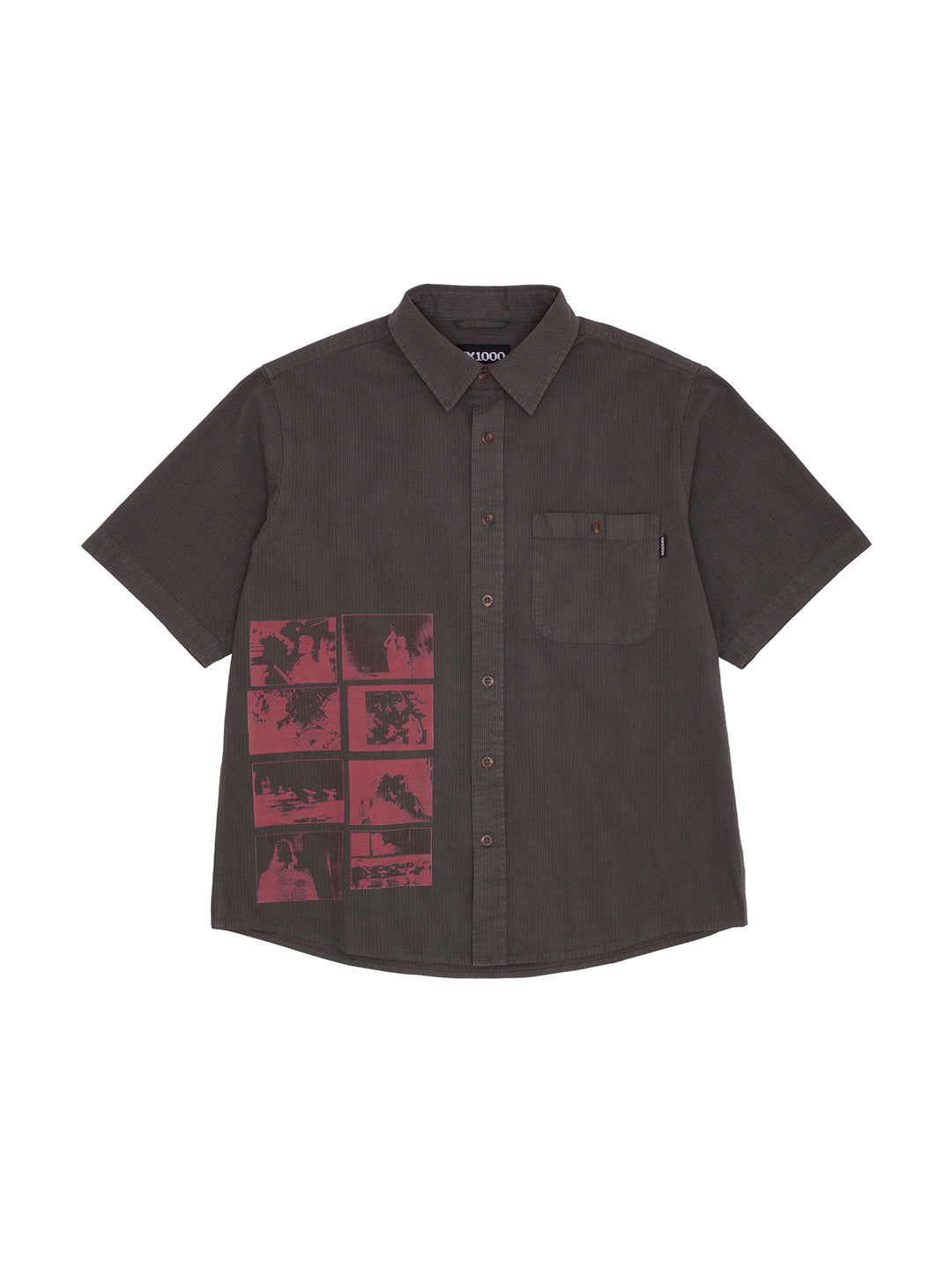 Short Sleeve Button Down Brown