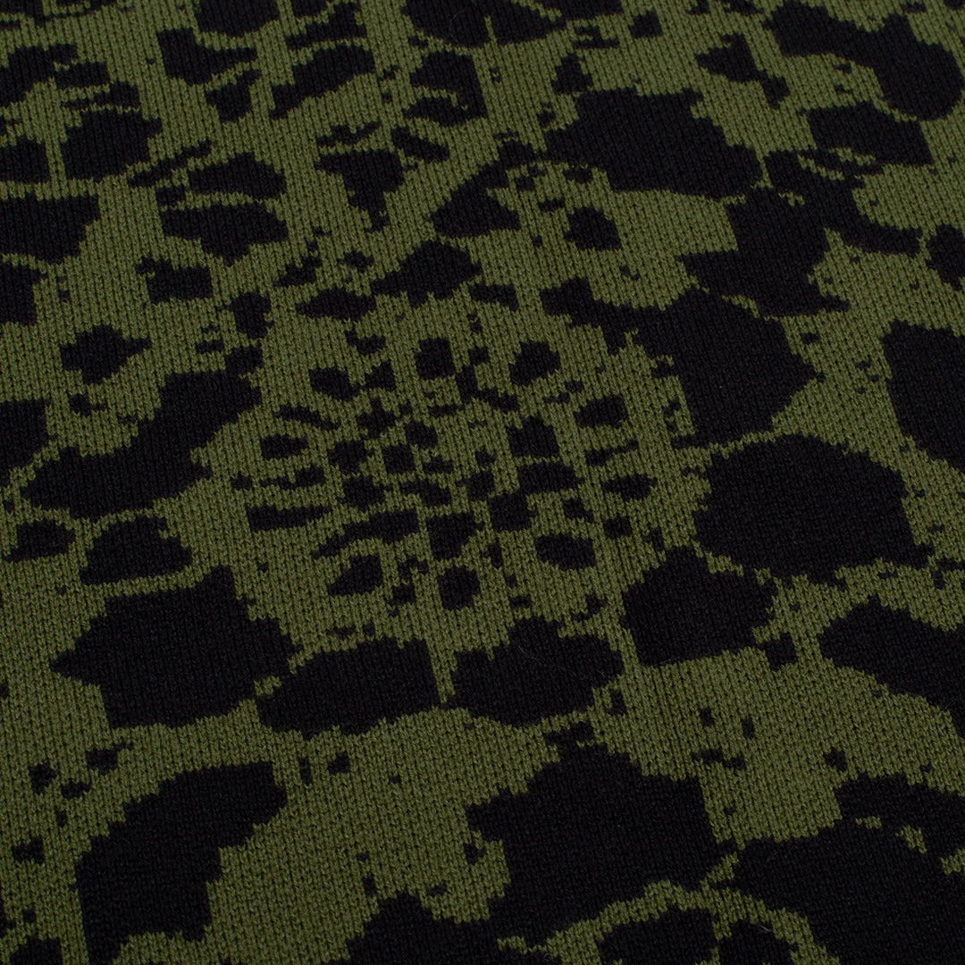 Jacquard Knit Sweater Dark Green