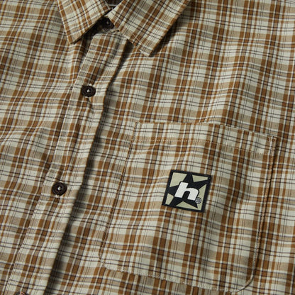 HUF H STAR PLAID SHIRT KHAKI