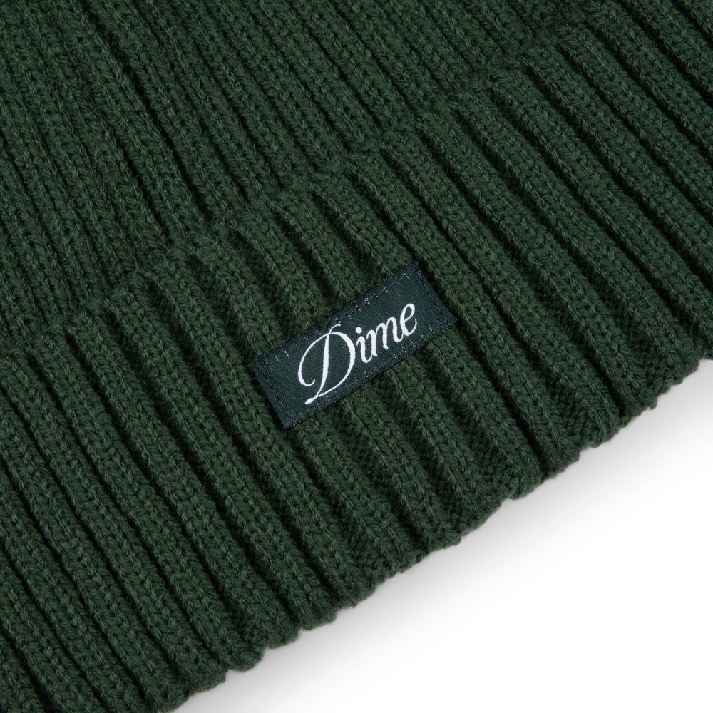 DIME CURSIVE FOLD BEANIE DARK GREEN