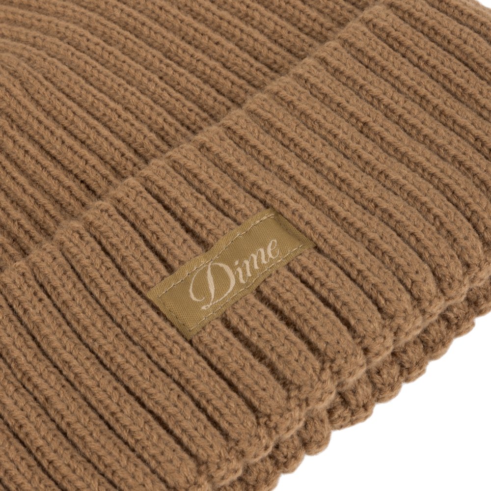DIME CURSIVE RIB BEANIE BROWN