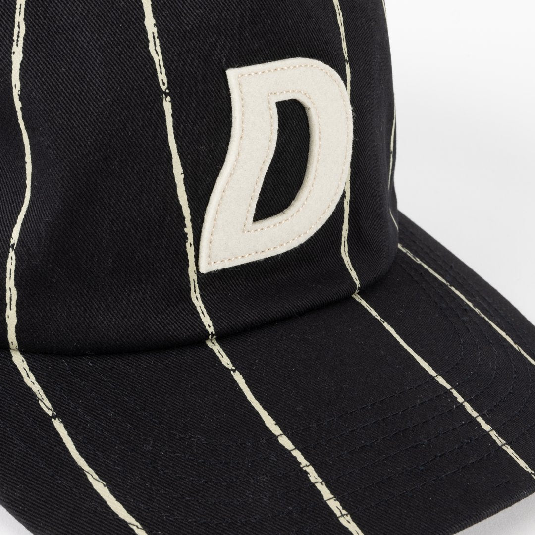 Pinstriped Worker Cap Black