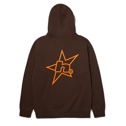 HUF H STAR LOGO HOODIE BROWN